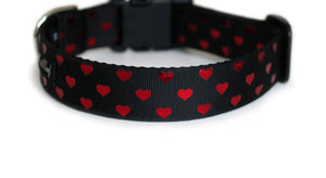 The back of the Secret Valentine Dog Collar, displaying the pattern repeating itself along the length of the collar.