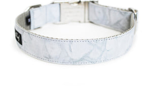 Back side of the Carrara Marble Dog Collar, displaying the pattern repeating itself along the length of the collar