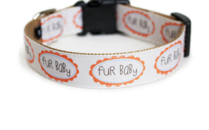 The back of the Fur Baby Dog Collar, displaying the pattern repeating itself along the length of the collar.