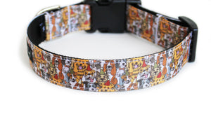 The back of the Group Photo Dog Collar, displaying the pattern repeating itself along the length of the collar.