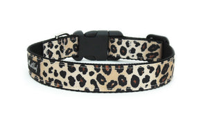 Back side of the Leopard Print Dog Collar, showing the pattern repeating along the collar