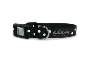 Polka Dot Dog Collar with Red Flower