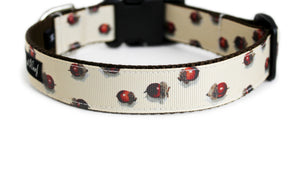 Back side of the Acorns Fall Dog Collar showing the pattern repeating along the collar